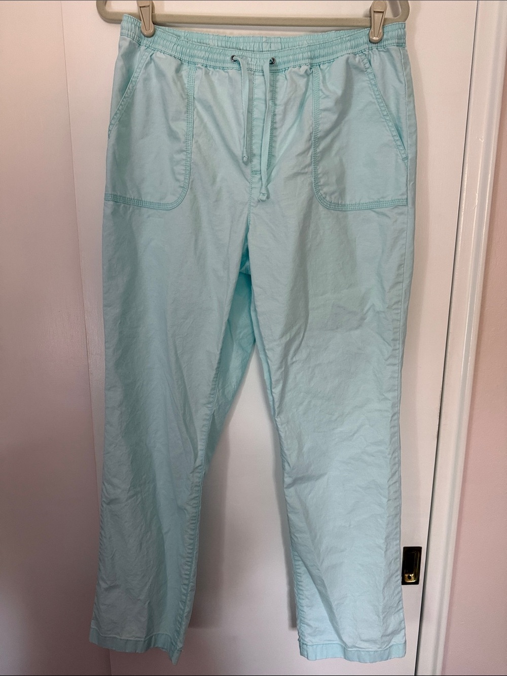 L.L. Bean Light Aqua Straight-Leg Women's Pants. Washed never worn. All cotton